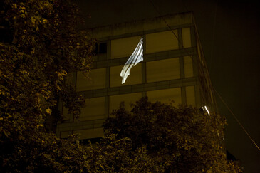 View of the Potential Flag installation in exhibition context