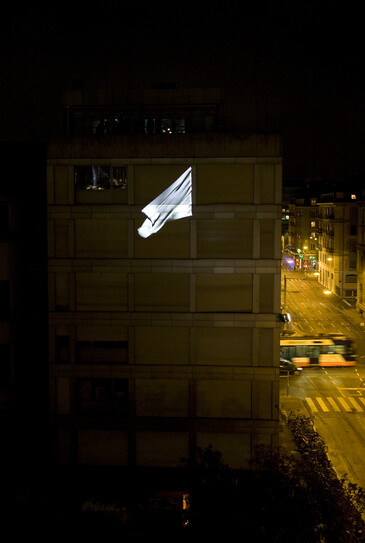 View of the Potential Flag installation in exhibition context