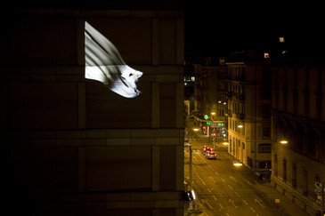 View of the Potential Flag installation in exhibition context