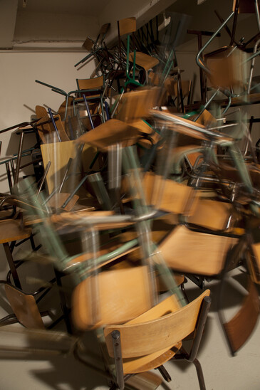 View of the On the Qui Vive installation in exhibition context