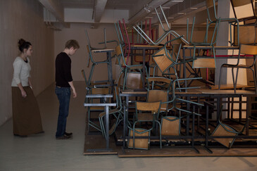 View of the On the Qui Vive installation in exhibition context