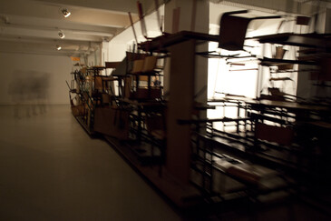View of the On the Qui Vive installation in exhibition context