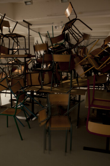 View of the On the Qui Vive installation in exhibition context